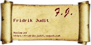Fridrik Judit névjegykártya